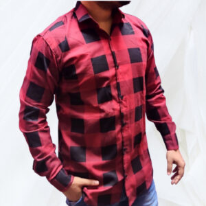 Men’s Classic Cotton Red & Black Plaid Shirt